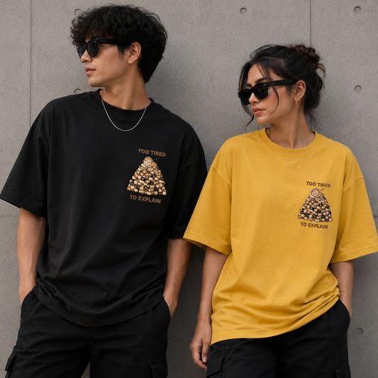 Too Tired To Explain™ | Premium Oversized Unisex Tee
