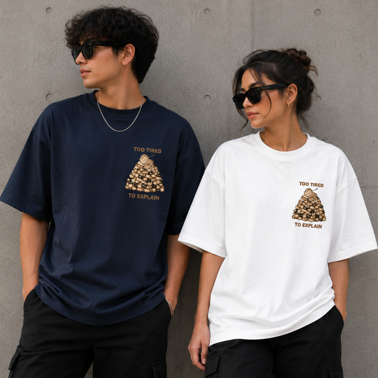 Too Tired To Explain™ | Premium Oversized Unisex Tee